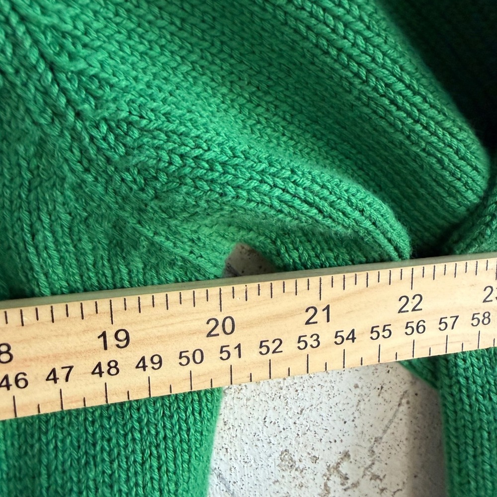 Vintage Sweater Kelly Green Cotton Knit Pullover 90s Preppy Small NEW Deadstock - Picture 5 of 6